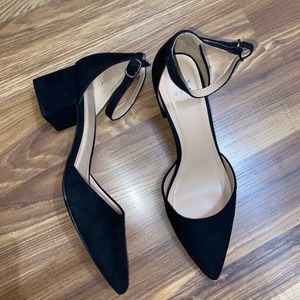 A New Day Natalia Microsuede Pointed Toe Block Heeled Pumps